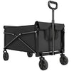 Outsunny 81L Festival Trolley on Wheels, Compact Garden Folding Trolley Cart with Adjustable Handle 80L Black