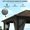 Outsunny 3.6 x 3 m Aluminium Hardtop Gazebo, with Accessories - Dark Grey