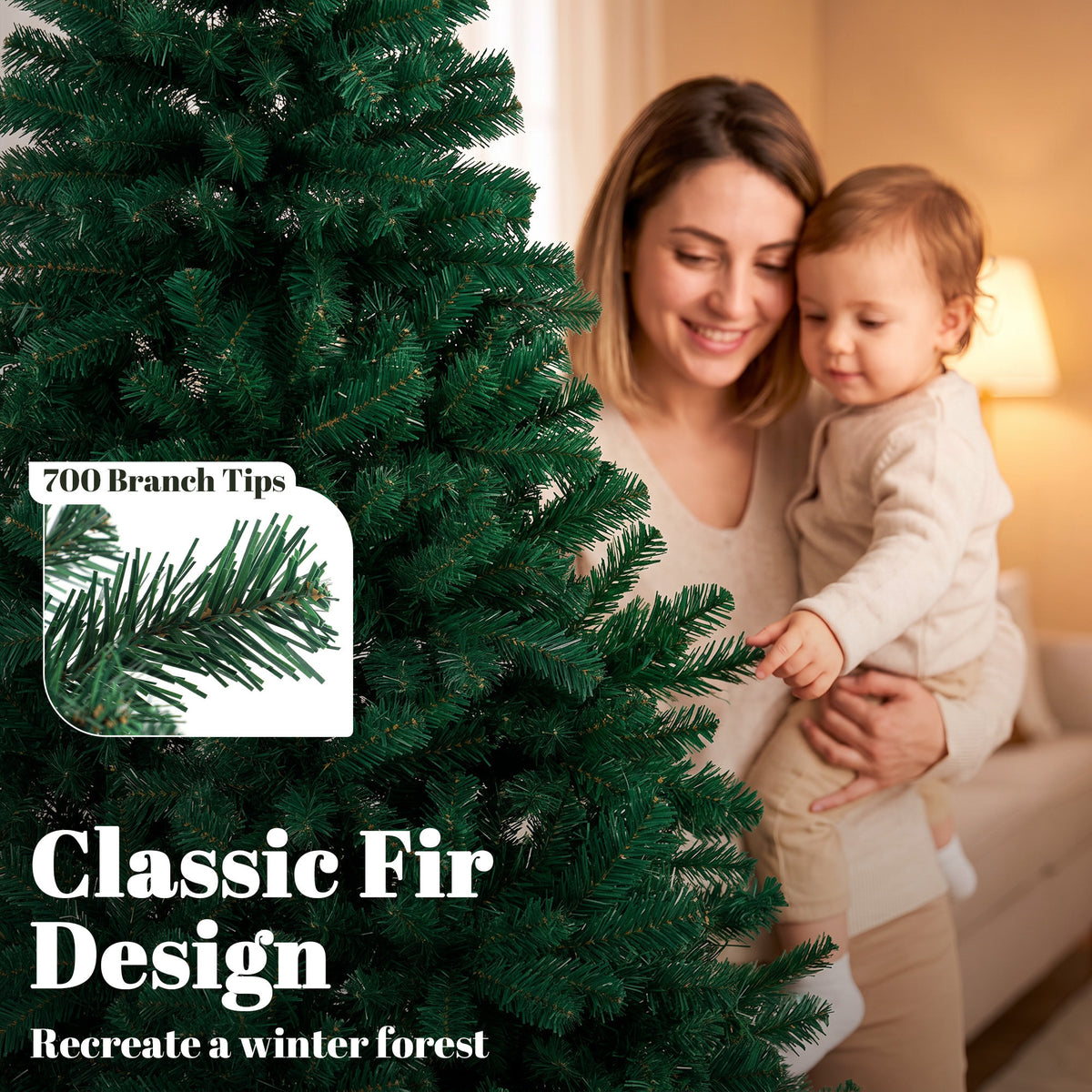 HOMCOM 6ft Artificial Christmas Tree in Green