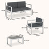 Outsunny 4 Seater Garden Furniture Set, Extra Wide Deep Garden Sofa Set with Olefin Cushions, Brushed Aluminium Frame, Dark Grey