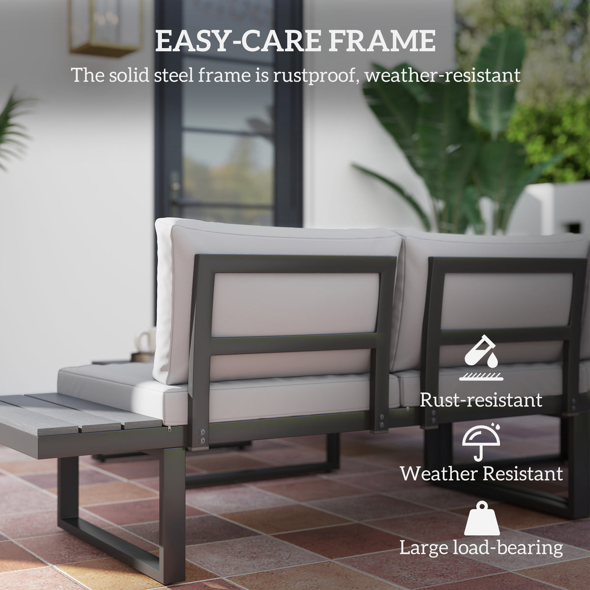 Outsunny 4 Pieces Garden Furniture Set in Black
