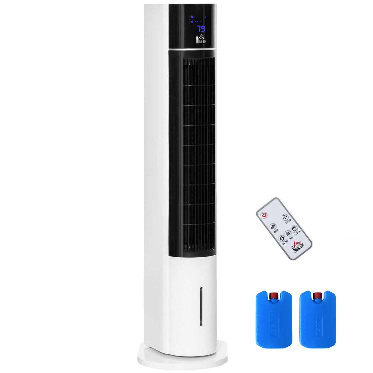 HOMCOM Portable Air Cooler in White