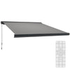 Outsunny 3.5 x 3 m Electric Awning with Remote Controller, Aluminium Frame DIY Retractable Awning, UV50+ Sun Shade Canopy for Garden Patio Deck Door Window, Light Grey