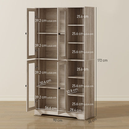 HOMCOM Multi-Storage Kitchen Cabinet in Light Grey