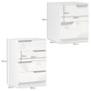 HOMCOM Chest of Drawers and Bedside Table, Modern, High Gloss
