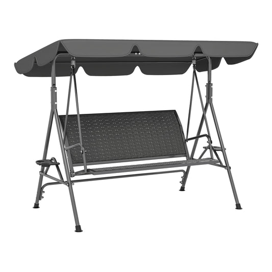 Outsunny 3 Seater Swing Chair in Grey