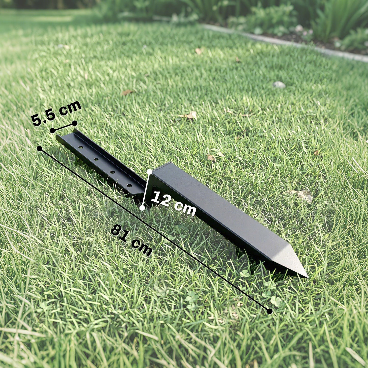 Outsunny 2 Pack Fence Post Repair Kit, 81 cm Metal Fence Post Support with Drill, Garden Ground Spikes for Broken Gate, Posts