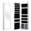 Jewelry Cabinet Armoire with Full Length Mirror-White