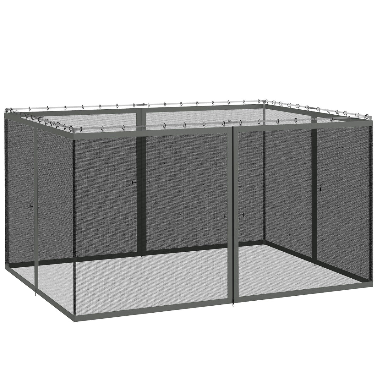 Outsunny 352 x 207cm Universal Replacement Mesh Sidewall Netting for Patio Gazebos and Canopy Tents, (Sidewall Only) Dark Grey