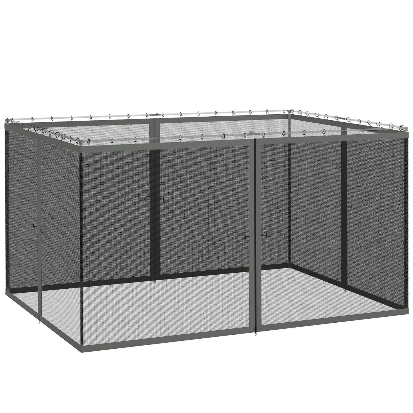 Outsunny 352 x 207cm Universal Replacement Mesh Sidewall Netting for Patio Gazebos and Canopy Tents, (Sidewall Only) Dark Grey