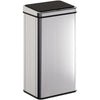 HOMCOM 50L Sensor Bin with Quiet Soft-Close Lid, Automatic Touchless Motion Sensor Kitchen Bin with Fingerprint Resistant Stainless Steel for Hygienic Gyms, Home Office Use, Silver Tone