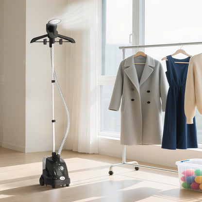 HOMCOM Clothes Steamer with Adjustable Pole Clothes Steamer 11 Steam Levels 41-110 cm Black