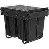 HOMCOM Pull Out Bin, Kitchen Under Sink Bin with 2 Removable Compartments, Smooth Glide, Black