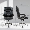 HOMCOM Big and Tall Office Chair 180kg with Spring Cushion, PU Leather - Black
