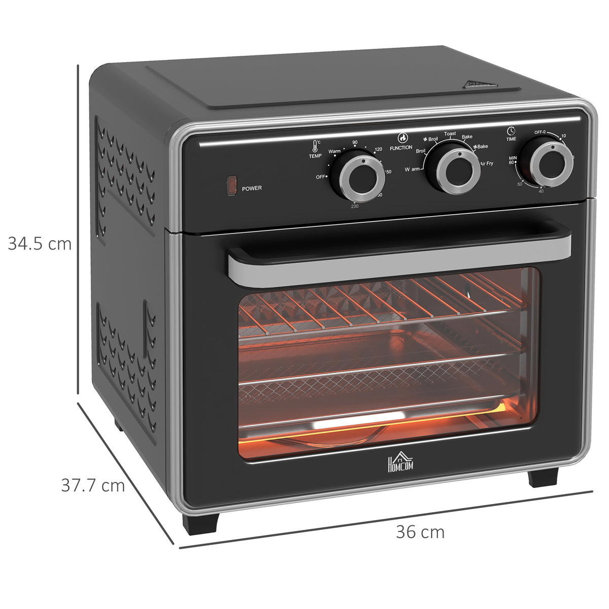 HOMCOM 20L Mini Convection Oven in Black