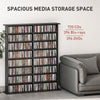 HOMCOM 16-Compartment Media Shelf - Black