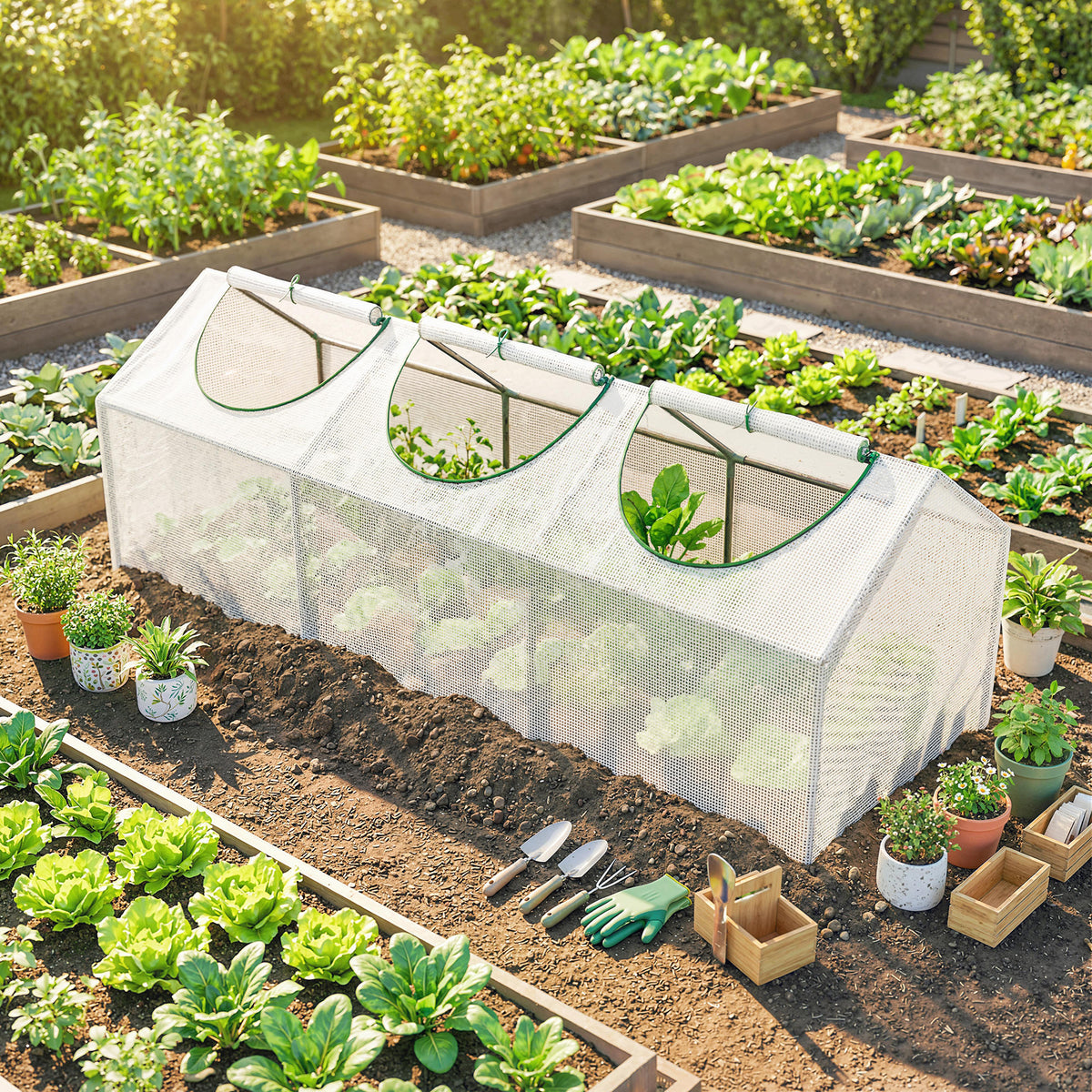 Outsunny Mini Greenhouse in White