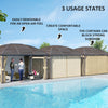 Outsunny 3 x 4m Hardtop Gazebo Canopy with Metal Roof, Aluminium Gazebo Permanent Pavilion with Netting and Curtains, Brown