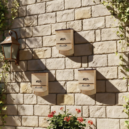 PawHut Bat Boxes in Natural Wood