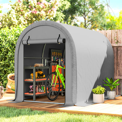 Outsunny Garden Storage Shed Tent in Light Grey