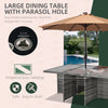 Outsunny 10 Seater Rattan Cube Garden Furniture Set with Parasol Hole, Rattan Dining Set with Cushions, Outdoor Dining Table and Chairs with Rectangular Glass Top Table for Patio, Mixed Grey