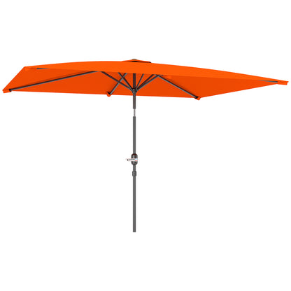 Outsunny Garden Parasol Umbrella with Aluminium Pole in Orange