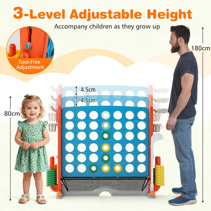 Height adjustment diagram for the lawn game with children and adult