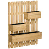 Outsunny Wall-mounted Wooden Garden Planters with Trellis, Drainage Holes and 3 Planter Boxes for Patio, Natural