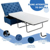2-in-1 Convertible Sofa Bed with Mattress for Home and Office-Blue