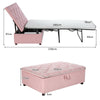 2-in-1 Convertible Sofa Bed with Mattress for Home and Office-Pink