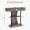 T-Shaped Console Table for Small Space-Grey