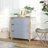 Modern 3 Drawer Chest Dresser with Large Storage Capacity Embedded Handle-Grey