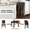 Dining Chair Set of 2 with Padded Seat and Soft Backrest-Brown