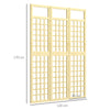 Outsunny 3-Panel Garden Privacy Screen, Freestanding Foldable Wooden Outdoor Divider/Trellis, Decorative Privacy Screen for Garden Patio Pool, 120 x 170 cm, Natural Wood Finish