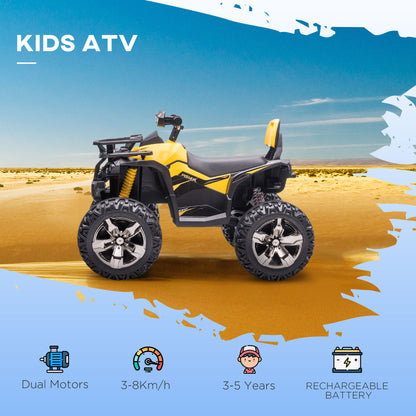 HOMCOM 12V Quad Bike ATV with LED Lights in Yellow