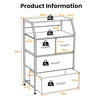 Free Standing Floor Storage Chest with Steel Frame and Fabric Bins-Brown