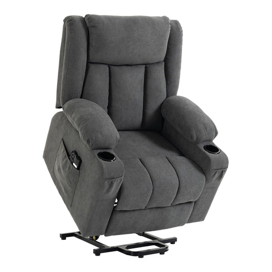 HOMCOM Dual Motor Recliner Chair in Dark Grey