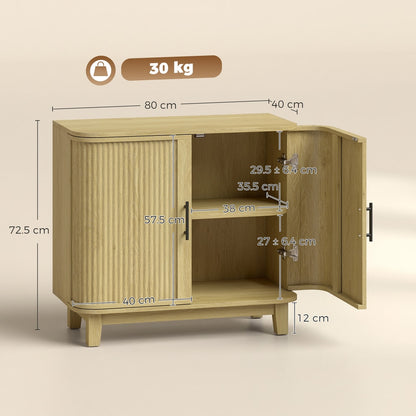 HOMCOM 80cm Sideboard Buffet Cabinet in Oak