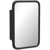 HOMCOM Bathroom Wall Cabinet with Tempered Mirror Metal Bathroom Mirror Cabinet with 3 Shelves Black