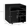 HOMCOM Multi-Storage Printer Stand Unit Office Desk Side Mobile Storage w/ Wheels Modern Style 60L x 50W x 65.5H cm - Black