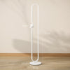 HOMCOM LED Floor Lamp, Dimmable Floor Standing Lamp with Glass Night Light, Foot Switch for Living Room, Bedroom, Office, White