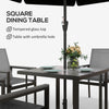 Outsunny Five-Piece Metal Dining Set, with Glass-Top Table - Grey