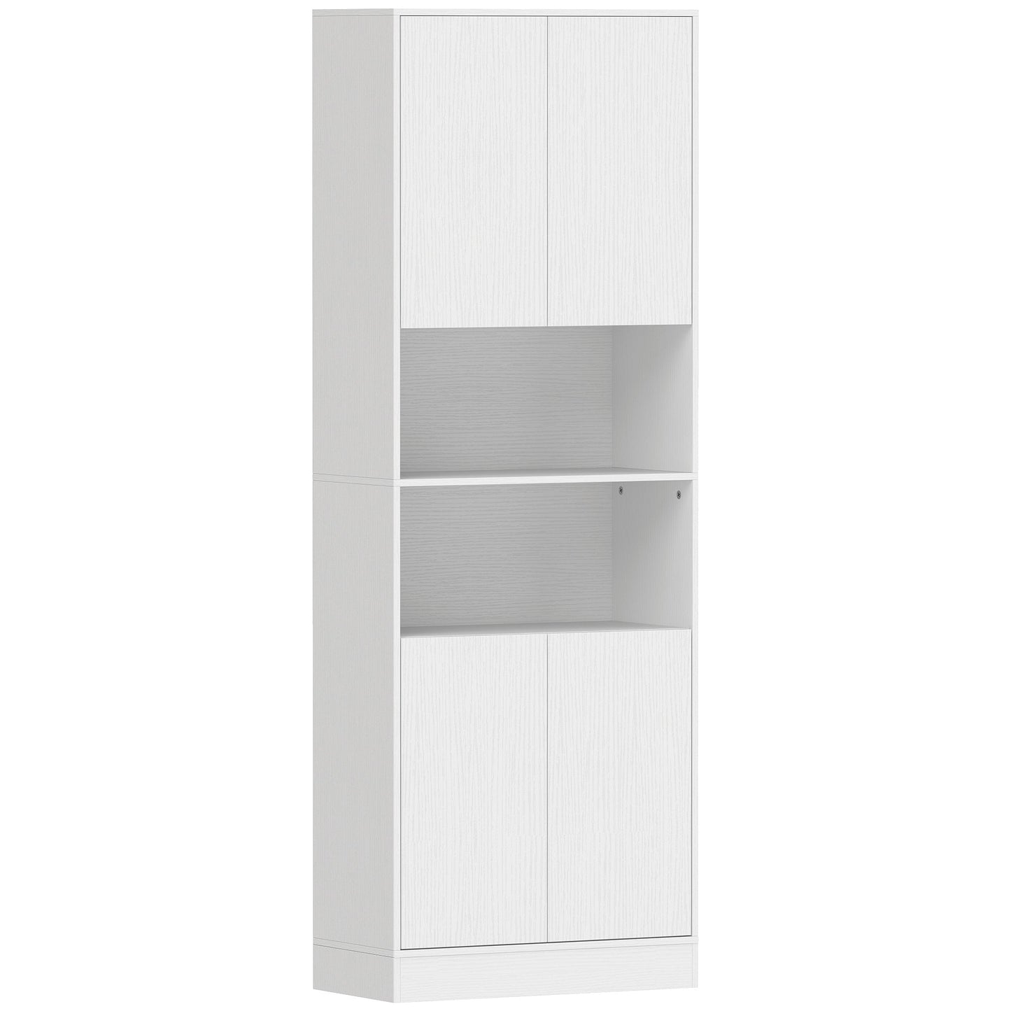 HOMCOM 170 cm Kitchen Pantry Cabinet, Freestanding Storage Cabinet with Soft-Close Hinges, White Wood Effect