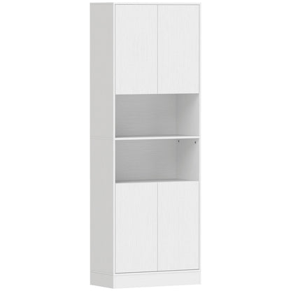 HOMCOM 170 cm Kitchen Pantry Cabinet, Freestanding Storage Cabinet with Soft-Close Hinges, White Wood Effect
