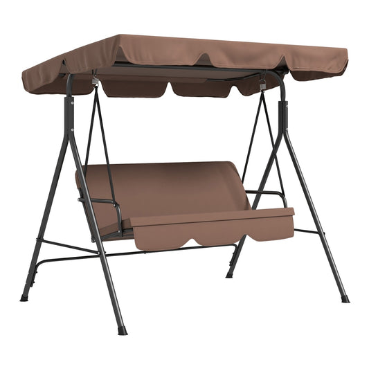 Outsunny 3 Seater Garden Swing Chair in Brown