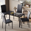 HOMCOM 5 Piece Dining Set, Kitchen Table with Glass Top, Faux Leather Chairs, Black