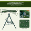 Outsunny 3-Seat Swing Chair Garden Swing Seat with Adjustable Canopy for Patio, Green