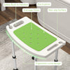 HOMCOM 6-Level Height Adjustable Aluminium Bath Room Stool Chair Shower Non-Slip Design w/ Padded Seat Drainage Holes Foot Pad, Green