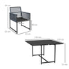 Outsunny Five-Piece Metal Dining Set, with Folding Back Chairs, Dark Grey