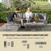 Outsunny Thee-Piece 'L' Rattan Sofa Set - Grey